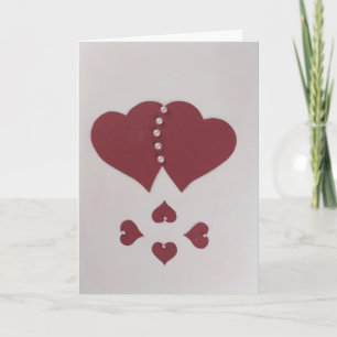 Personalize St. Valentine's heart and pearls Holiday Card