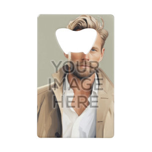 Personalize Stainless Steel Bottle Opener Vertical Credit Card Bottle Opener