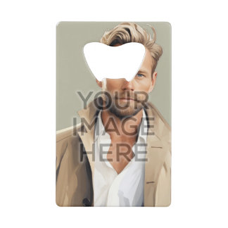 Personalize Stainless Steel Bottle Opener Vertical Credit Card Bottle Opener