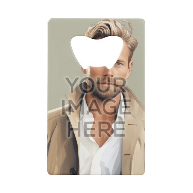 Personalize Stainless Steel Bottle Opener Vertical Credit Card Bottle Opener (Front)