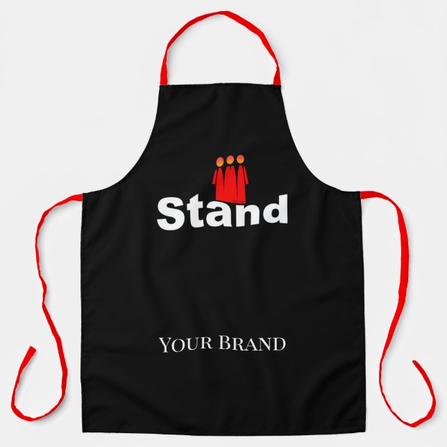 Personalize Stand 3 figures Black  Apron (Front)