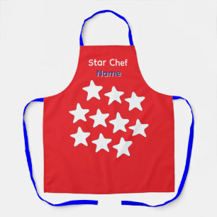 Personalize Star Chef Blue Straps Apron