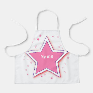 Personalize STAR Pink Kids Arts Crafts  Apron