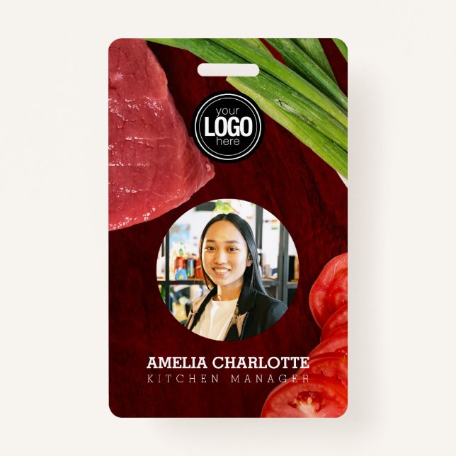 Personalize steak restaurant badge (Front)