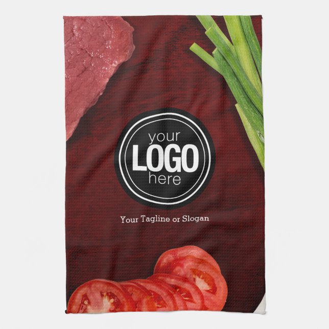Personalize steak restaurant theme kitchen towel (Vertical)