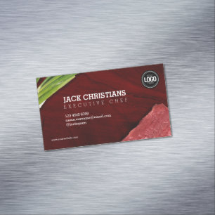 Personalize steak restaurant theme 	Magnetic business card