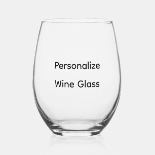 Personalize stemless wine glass