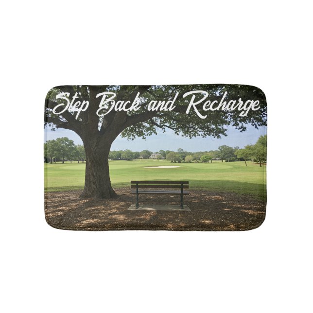 Personalize Step Back And Recharge Golf Bath Mat (Front)