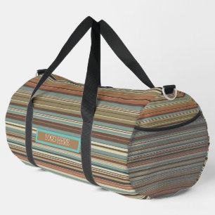 Personalize Striped Duffle Bag