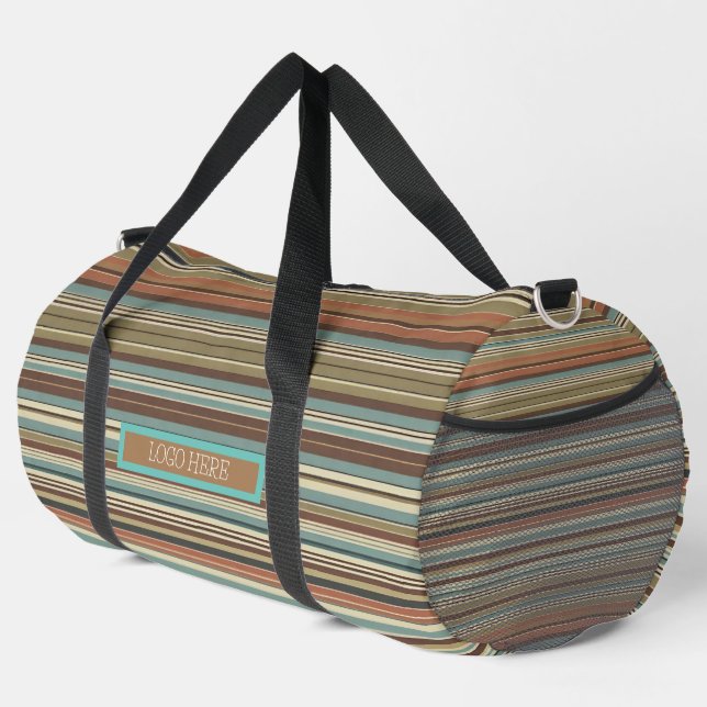 Personalize Striped Duffle Bag (Right Corner)