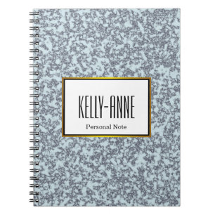Personalize Stylish Marble Texture Designer Notebook