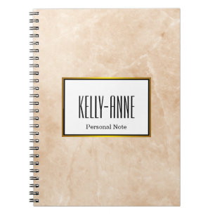 Personalize Stylish Marble Texture Designer Notebook