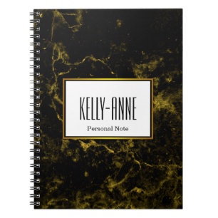 Personalize Stylish Marble Texture Designer Notebook