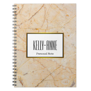 Personalize Stylish Marble Texture Designer Notebook