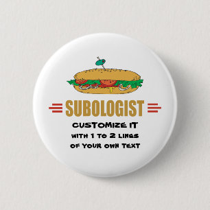 Personalize Sub Sandwiches 2 Inch Round Button