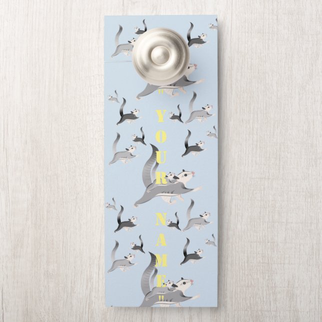 Personalize Sugar Glider Door Knob Plaque Hanger (On Knob)