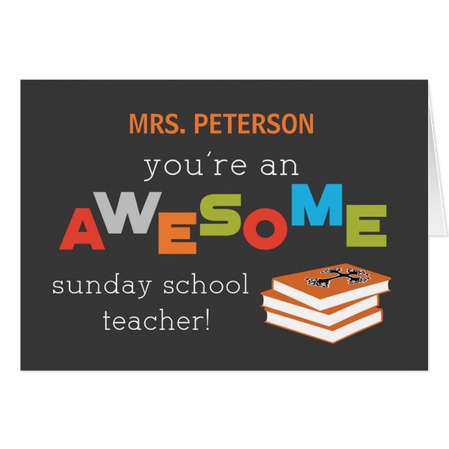 Personalize Sunday School Teacher Appreciation Day (Front Horizontal)