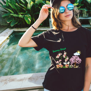 Personalize Sunny Lillies Squirrels Playing T-Shirt