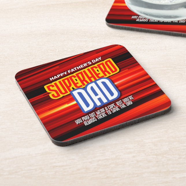 Personalize SuperHero Dad Coaster (Left Side)