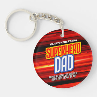 Personalize SuperHero Dad Keychain