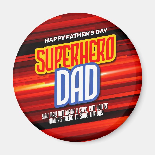 Personalize SuperHero Dad Magnet (Front)