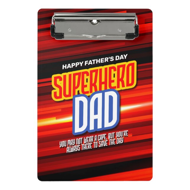 Personalize SuperHero Dad Mini Clipboard (Front)