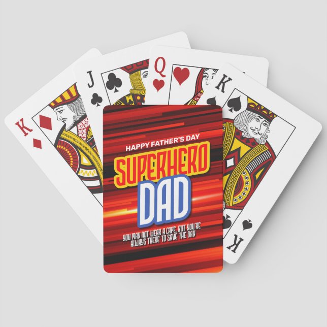 Personalize SuperHero Dad Playing Cards (Back)