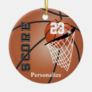 Personalize Superstar Basketball Ceramic Ornament