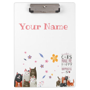 Personalize Sweet Cats Clipboard