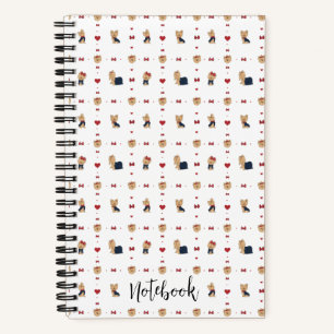 Personalize Sweet Yorkies Bows Hearts Custom Small Notebook