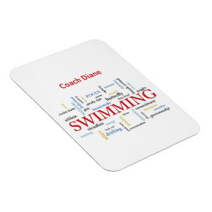 Personalize, Swimming Coach Thank You In Words Magnet