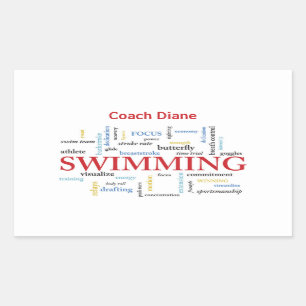 Personalize, Swimming Coach Thank You In Words Sticker