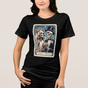 Personalize Tarot Theme Wedding Newlyweds Black Tri-Blend Shirt