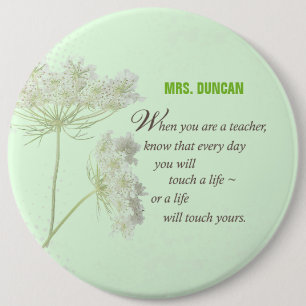 Personalize, Teacher Appreciation Day Thank You 6 Inch Round Button