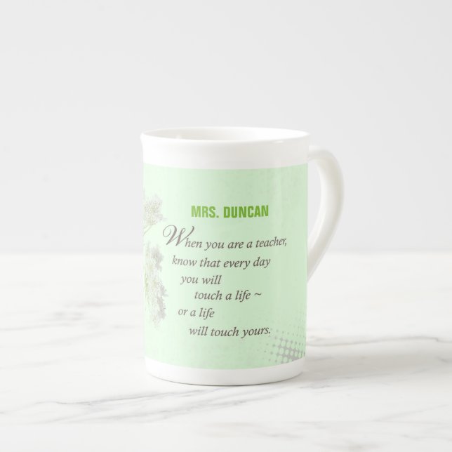 Personalize, Teacher Appreciation Day Thank You Bone China Mug (Front Right)
