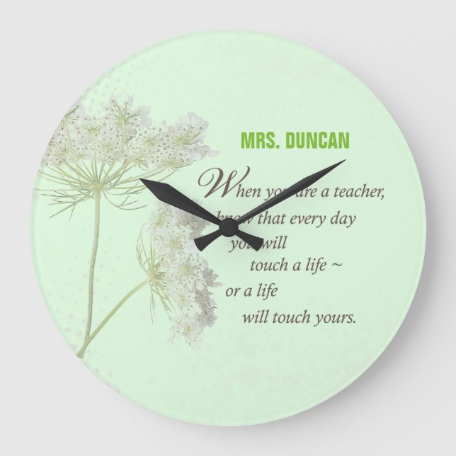 Personalize, Teacher Appreciation Day Thank You Large Clock (Front)