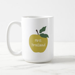 Personalize teacher gift apple custom coffee mug