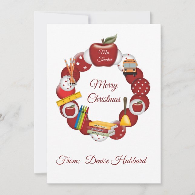 Personalize Teacher Merry Christmas (Front)