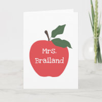 Personalize teacher name custom red apple
