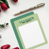 Personalize Teacher Stationery Year End Green