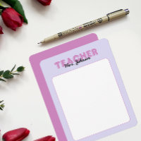 Personalize Teacher Stationery Year End Purple