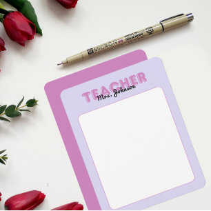 Personalize Teacher Stationery Year End Purple  Card