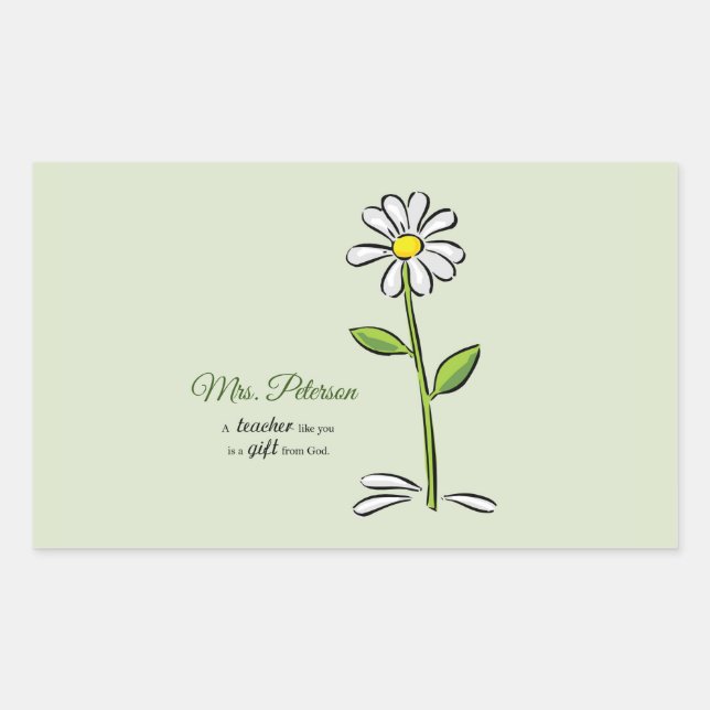 Personalize, Teacher Thank You, Religious Flower Sticker (Front)