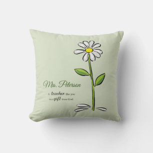 Personalize, Teacher Thank You, Religious Flower Throw Pillow