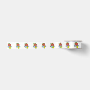 Personalize Teachers', Apple, Books and Pencils Satin Ribbon