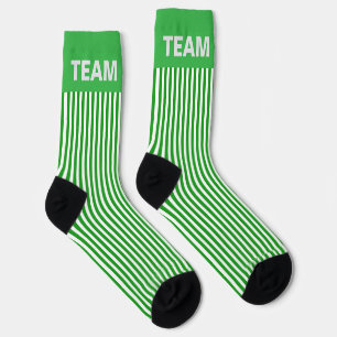 Personalize TEAM NAME Green Stripe   Socks