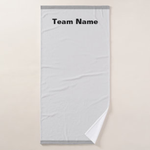 Personalize Team Name Pale Grey Bath Towel