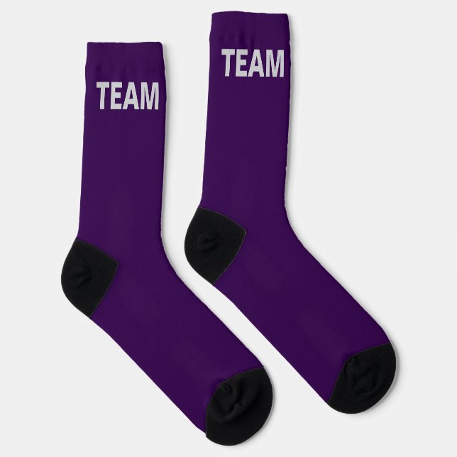 Personalize TEAM NAME Purple  Socks (Right)