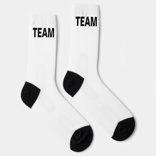 Personalize TEAM NAME White  Socks