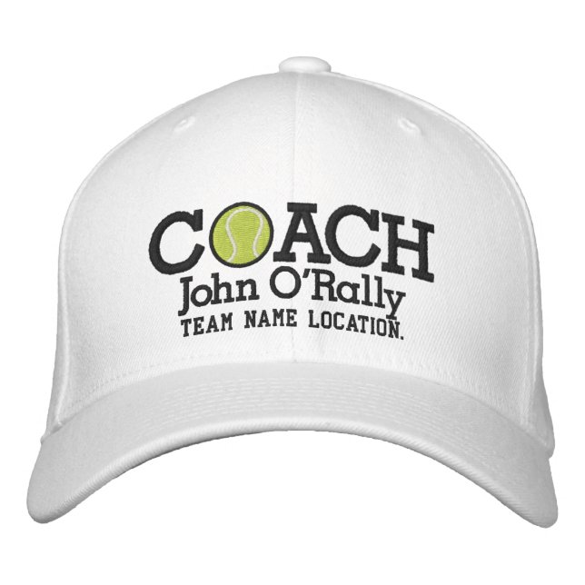 Personalize Tennis Coach Cap Your Name Your Game (Front)
